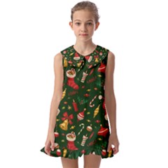 Kids  Pilgrim Collar Ruffle Hem Dress 