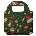 Texture, Pattern, Red, Craciun, Christmas, Hat, Santa, Green Premium Foldable Grocery Recycle Bag