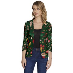 Women s One-Button 3/4 Sleeve Short Jacket 