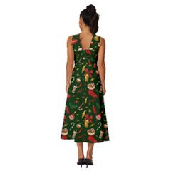 Sleeveless Cross Front Cocktail Midi Chiffon Dress 