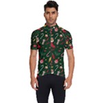 Texture, Pattern, Red, Craciun, Christmas, Hat, Santa, Green Men s Short Sleeve Cycling Jersey