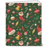 Texture, Pattern, Red, Craciun, Christmas, Hat, Santa, Green 8  x 10  Hardcover Notebook