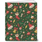 Texture, Pattern, Red, Craciun, Christmas, Hat, Santa, Green 8  x 10  Softcover Notebook