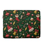 Texture, Pattern, Red, Craciun, Christmas, Hat, Santa, Green 15  Vertical Laptop Sleeve Case With Pocket