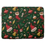 Texture, Pattern, Red, Craciun, Christmas, Hat, Santa, Green 17  Vertical Laptop Sleeve Case With Pocket