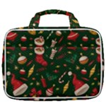 Texture, Pattern, Red, Craciun, Christmas, Hat, Santa, Green Travel Toiletry Bag With Hanging Hook