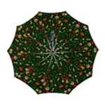 Texture, Pattern, Red, Craciun, Christmas, Hat, Santa, Green Automatic Folding Umbrella with Case (Large)