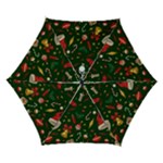 Texture, Pattern, Red, Craciun, Christmas, Hat, Santa, Green Automatic Folding Umbrella with Case (Small)