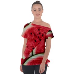 Off Shoulder Tie-Up T-Shirt 