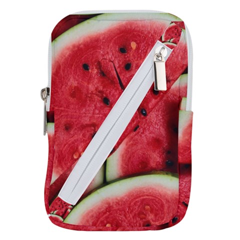 Watermelon, Fruit, Green, Red Belt Pouch Bag (Large) from ArtsNow.com