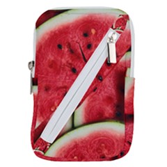 Watermelon, Fruit, Green, Red Belt Pouch Bag (Large) from ArtsNow.com