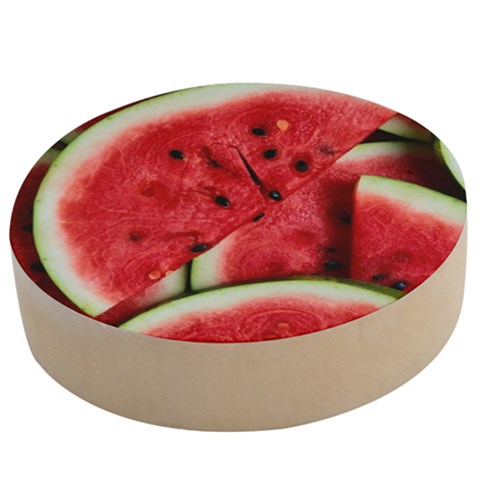 Watermelon, Fruit, Green, Red Wooden Bottle Opener (Round) from ArtsNow.com