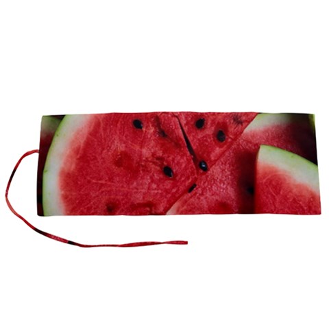 Watermelon, Fruit, Green, Red Roll Up Canvas Pencil Holder (S) from ArtsNow.com