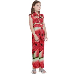 Kids  Sleeveless Ruffle Edge Band Collar Chiffon One Piece 