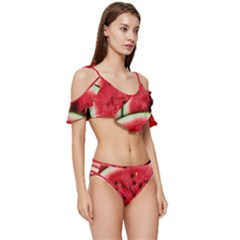 Ruffle Edge Tie Up Bikini Set	 