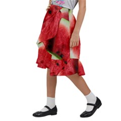 Kids  Ruffle Flared Wrap Midi Skirt 