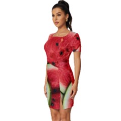 Fitted Knot Split End Bodycon Dress 