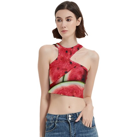 Watermelon, Fruit, Green, Red Cut Out Top from ArtsNow.com