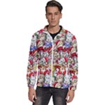 Pattern Kitten Christmas Men s High Neck Windbreaker