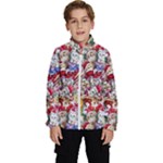 Pattern Kitten Christmas Kids  High Neck Windbreaker