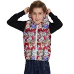 Pattern Kitten Christmas Kids  Stylish Hooded Puffer Vest