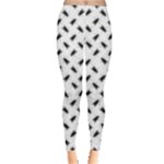 Fly Phot Motif Seamless Black And White Pattern Everyday Leggings 