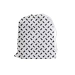 Fly Phot Motif Seamless Black And White Pattern Drawstring Pouch (Large)