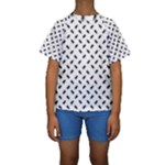 Fly Phot Motif Seamless Black And White Pattern Kids  Short Sleeve Swimwear