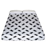 Fly Phot Motif Seamless Black And White Pattern Fitted Sheet (Queen Size)