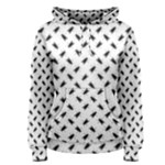 Fly Phot Motif Seamless Black And White Pattern Women s Pullover Hoodie