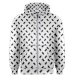 Fly Phot Motif Seamless Black And White Pattern Men s Zipper Hoodie