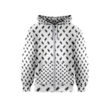 Fly Phot Motif Seamless Black And White Pattern Kids  Zipper Hoodie