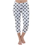 Fly Phot Motif Seamless Black And White Pattern Capri Winter Leggings 