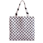 Fly Phot Motif Seamless Black And White Pattern Zipper Grocery Tote Bag