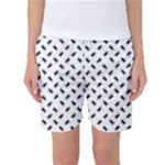 Fly Phot Motif Seamless Black And White Pattern Women s Basketball Shorts