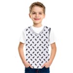 Fly Phot Motif Seamless Black And White Pattern Kids  Basketball Tank Top