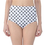 Fly Phot Motif Seamless Black And White Pattern Classic High-Waist Bikini Bottoms