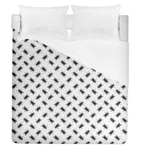 Fly Phot Motif Seamless Black And White Pattern Duvet Cover (Queen Size) from ArtsNow.com