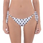 Fly Phot Motif Seamless Black And White Pattern Reversible Bikini Bottoms