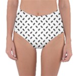 Fly Phot Motif Seamless Black And White Pattern Reversible High-Waist Bikini Bottoms