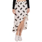 Fly Phot Motif Seamless Black And White Pattern Asymmetrical Ruffle Hem Skirt 