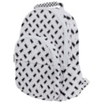 Fly Phot Motif Seamless Black And White Pattern Rounded Multi Pocket Backpack