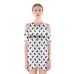 Fly Phot Motif Seamless Black And White Pattern Shoulder Cutout One Piece Dress