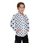 Fly Phot Motif Seamless Black And White Pattern Kids  Windbreaker