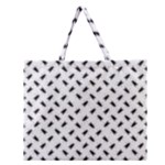 Fly Phot Motif Seamless Black And White Pattern Zipper Large Tote Bag