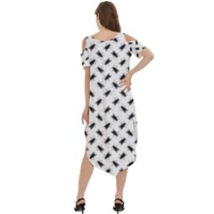 Cold Shoulder Loose Fit Dress With Pockets 