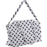 Fly Phot Motif Seamless Black And White Pattern Canvas Crossbody Bag