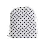 Fly Phot Motif Seamless Black And White Pattern Drawstring Pouch (XL)