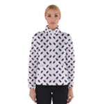 Fly Phot Motif Seamless Black And White Pattern Women s Bomber Jacket