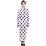 Fly Phot Motif Seamless Black And White Pattern Turtleneck Maxi Dress